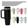 H2.0 powder coated 30oz Stainless Steel Tumblers Cups With Silicone Handle Lid and Straw 2nd Generation Car Mugs Vacuum Insulated Water Bottles for laser engraving