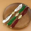 Charm Bracelets Sunspicems Fashion Gold Color Women Beads Bracelet Morocco Bride Multilayer Chain Handmade Wrist Jewelry