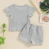 Ensembles de vêtements, tout-petit petit garçon shorts sets à manches courtes à manches à manches à manche T-shirt Panda avec une tenue d'été à 2 pièces