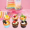 Decoratieve bloemen raam decoratie crème cake rops dessertmodel multicolor schattige simulatie cupcake home keuken decor