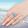 Cluster ringen natuurlijke hemelsblauwe topaz citrien sterling zilver 6.6 s echte edelsteen vrouwen romantische prachtige stijl fijne sieraden