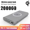 Bank 200000mah Wireless Charger Power Bank Portable Ultra Thin Fast Charging för Samsung iPhone Huawei Xiaomi Externt batteripaket