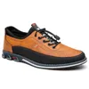 GAI men casual shoes black brwon orange leather Trendy fashion mens shoes embroidery working sneakers fashion trainers