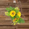 Dekorativa blommor blad solrosor krans konstgjord fjäder ytterdörr för bröllop