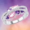 Pierścionki ślubne Świecę Purple Amethyst Różowa cyrkonia pierścionki moissanitowe dla kobiet ślub ślubny pierścionek zaręczynowy luksusowa biżuteria Anillos misze