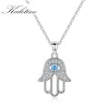 Kettingen kaletine vrouwen mannen hamsa hand ketting 925 sterling zilveren zirkoon kwaad oog hangend ketting hiphop turkish luck sieraden