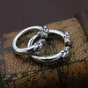 S925 Sterling Silver Charm smycken Personlighet Män och kvinnor Vintage Thai Dragon Head Ring Couple Opening Qixi Gift 240420