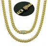 6-14 mm Edelstahl Miami Cuban Chain Halskette Armband 14K Gold plattiert