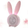 Accessories Plastic Alarm Clock Small Desktop Clock Rabbit Ear Style LED Night Light Alarm Clock Magnetic Hanging Clock with USB