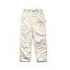 Men's Pants Japanese Retro Trend Casual Two Tone Pure Cotton Gold Thread Work Streetwear Mens Cargo