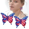 Kolczyki obręcze 2024 American Independence Day Modny motyl Acryl A i prosty wybór dla damskiej kropli