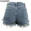 Shorts femminile Fagadoer Dark Blue Summer Buco