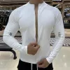 Jackets Hoodless Sports Jacket for Men in Autumn Thin Elastic Quickdrying Running Fitness Training Tight Jacket Morning Running Suit