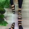 Casual Shoes Clogs With Heel Cross Large Size Fashion Womens 2024 Beige Heeled Sandals Open Toe Thick Big Luxury Comfort Low Black Girl