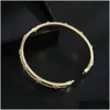 Bangle Womens High Quality Plant Flower Bracelet Narrow Version Kaleidoscope Zircon Classic Fashion Jewelry Hand Accessories Drop Deli Otgkn