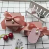 Väskor presentförpackning Diamond Paper Candy Boxes Chocolate Packaging Baby Shower Pink Bags Birthday Party Wedding Favors Decoration för gäster