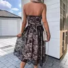夏のセクシーオフショルダーチューブトップレースドレス女性のための大きなスイング