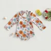 Swimwear Infant Baby Girl Swimwear Lovely Floral Backless Lacing Up Long Sleeve Ruffle Hem Bodysuit Bathing Suit Kids Girl Beachwear 03Y