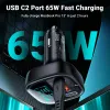 Chargers Acefast PD 101W Caricatore Auto USB veloce QC4.0 3.0 FCP Tipo C USB Caricatore automobilistico USB Quick Charge con display OLED HD per iPhone