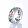 Anéis de casamento Mulheres coloridas Hollow Out Geométrico Anéis