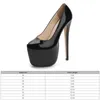 Casual Shoes Platform Heels Wedding Woman Sexy Thin High 16cm Pumps Women Patent Leather Ladies Plus Size Drop