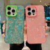 Mobiele telefoons Nieuwe luxe glitter Dream Shell Marble Soft Phone Case voor iPhone 15 14 Plus 13 12 11 Pro Max Conch Patroon Hard Back Cover Case D240424