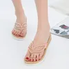 Freizeitschuhe 2024 Sommer Frauen Keil Sandalen Perlenblätter Flip Flops Vintage Sandalias de Mujeres Weibliche Plattform Strand