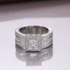 Anillos Vintage Court Mens Ring Sier Princess Cut Cz Stone Engagement Band para Women Jewelry Drop entrega DH0XQ