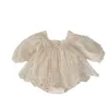 Pieces 7006 2023 Autumn Lace Romper Longsleeve Princesa meninas roupas recém-nascidas infantis 06m