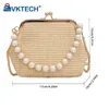 Hobo Women Knit Evening Clutch Bag Elegant Formal Chain Decor Handbag Classy Purses