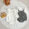 SETS INS KOREAN AUTUMN BÉBLES GIRLES 2PCS Vêtements Set Cotton Long Sleeeve Topd Jacquard Pantalon Sussen