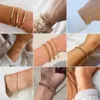 Beaded SUNIBI Classic Snake Chain Bracelets for Women Trend Fashion Stainless Steel Cuban Chain Bracelet Trendy Woman Gifts Jewelry 240423