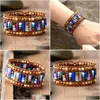 Bracelet Bracelets en bouteille naturelle Bracelet Bracelet en cuir en cuir Bracelet Semiprecious Stal