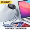 Chargers Essager 120W GAN ŁADZER Szybkie ładowanie QC4.0 PD3.0 USB TEPB C ŁYSKI PLEFILOWE DLA IPhone'a 14 Pro Max Huawei Samsung Laptop