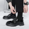 Casual Shoes 2024 Spring Autumn Original Design Hight Quality Patent Leather for Men's Black Hombre Business Dress Daily