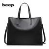 Totas Beep Superior Caca Caca Moda Mujeres Bolso de cuero genuino Simple Tote Shoulde Big Women's