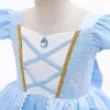 Pulls costume de princesse pour filles robe de mariée fleur Cendrillon cosplay costume enfants moelleux fille fille robes de fête du soir