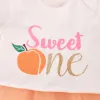 Sets 1 Year Baby Girls Peach Theme Birthday Tutu outfit 1st Birthday Party costume Toddler Photo Props Cake Smash