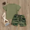 Kläder set baby pojke sommarkläder mamma pappa t-shirt kamouflageshorts spädbarn småbarn kläder