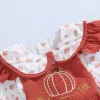 Sets Ma&Baby 02Y Halloween Baby Girl Clothes Set Newborn Infant Girl Peter Pan Collar Tops Pumpkin Romper Overall Outfit Costume D01