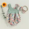 Summer Summer recién nacido infantil baby girlper lindo floral de un hombro monstruos para bebés