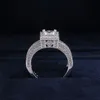 Anneaux Vintage Court Mens Ring Sier Princess Cut Cz Stone Engagement Band for Women Jewelry Gift Drop Livrot DH0XQ