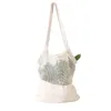 Drawstring Reusable String Women Shopping Grocery Bag Shopper Tote Mesh Net Woven Cotton Bags