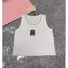 Vêtements pour femmes T-shirt Designer Femmes Sexy Halter Tops Party Crop Top Broidered Top Spring Summer Backless Shirt Miui Sac 965