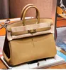 Sac à main 30 cm Golden Brown Platinum Tr Grade Togo Fashion Commuter Womens Sac à main le cuir authentique