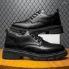 Casual Shoes Men's Leather Comfort Black Formal Oxfords for Men Lightweight Office