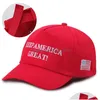 Party Hats 2024 Donald Trump Cap Camouflage Baseball Caps Make America Again Us Presidentval Hat 3d broderi Drop Deliver Dhaxf