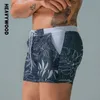 Bajas de baño para hombres de verano de madera pesada de la playa de trajes de baño de la cintura elástica de la cintura pantalones pantalones cortos de traje de traje de traje de secado rápido 240410