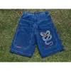 Designer Shorts Y2K retro gotycki wzór haft jnco denim szorty 2000S w stylu Hip Hop Bag Summer Mens Beach dżinsy jorts gym szorty hip hop