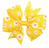 Daisy Floral Cotton Kids Bows Hair Clip Fashion Print Cheer Up Bowknot Hair Barrette For Baby Girls Sweet Hairpin Accessories